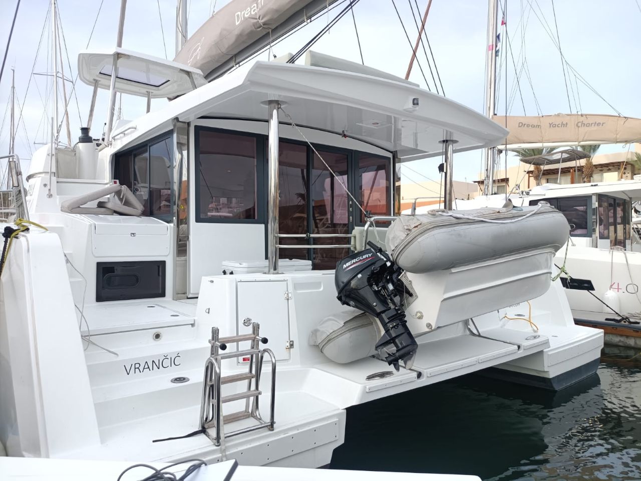 Bali 4.4 catamaran at anchor in Baja California Sur — BAIA Atelier