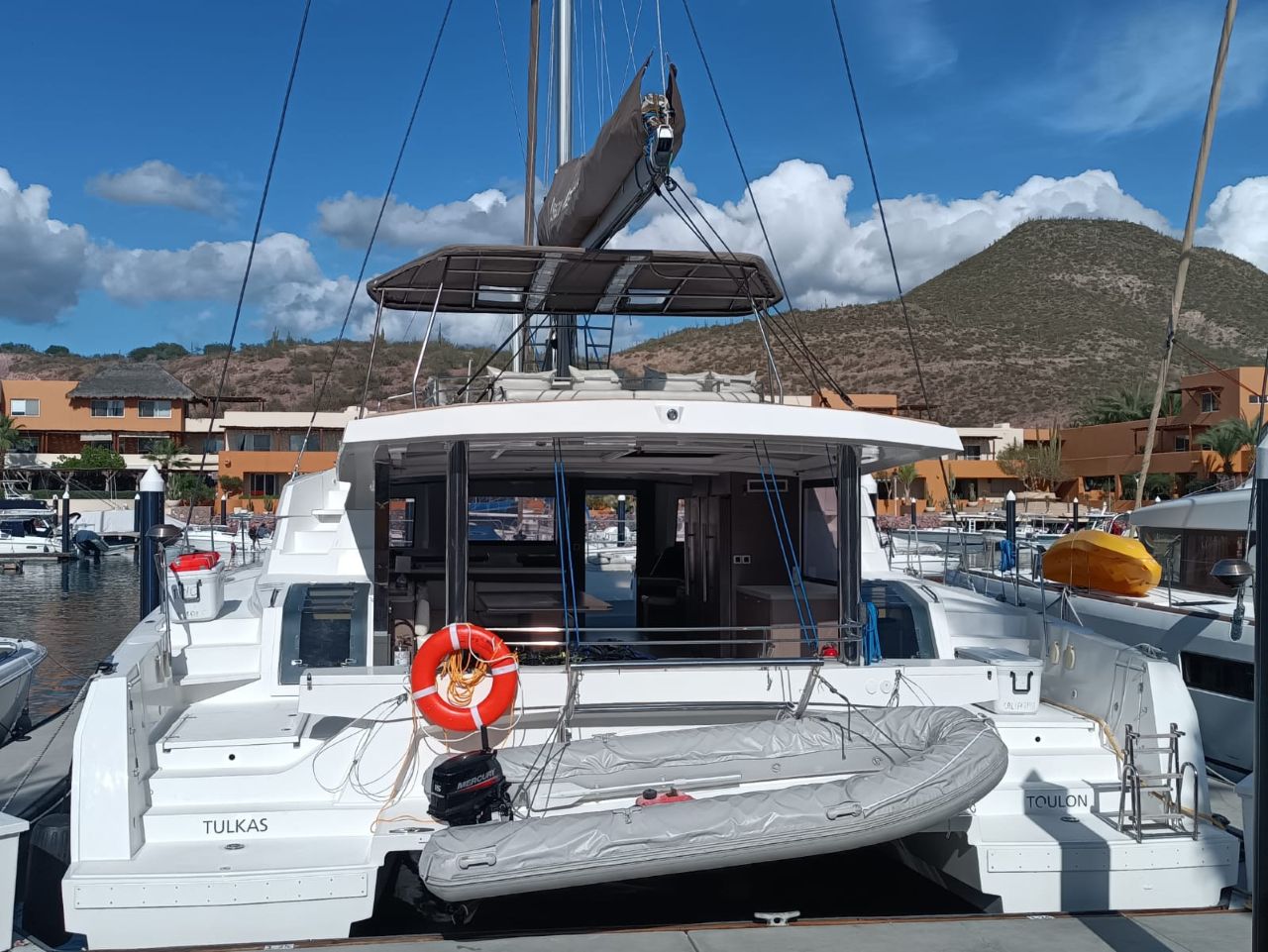 Bali 5.4 flagship catamaran on the Sea of Cortez, La Paz — BAIA Atelier