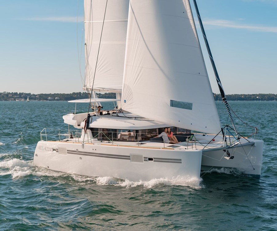 Lagoon 450 F at anchor in the Sea of Cortez — BAIA Atelier