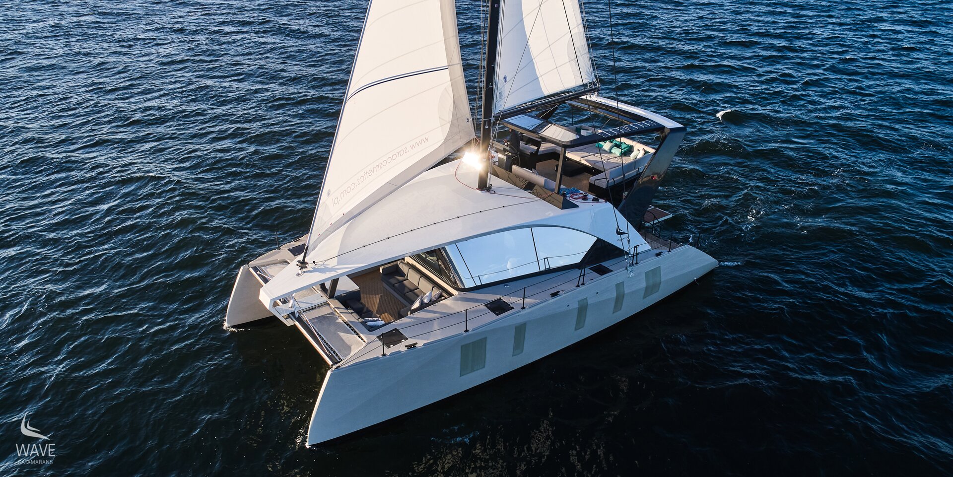 Wave 50 catamaran off the Sardinian coast — BAIA Atelier